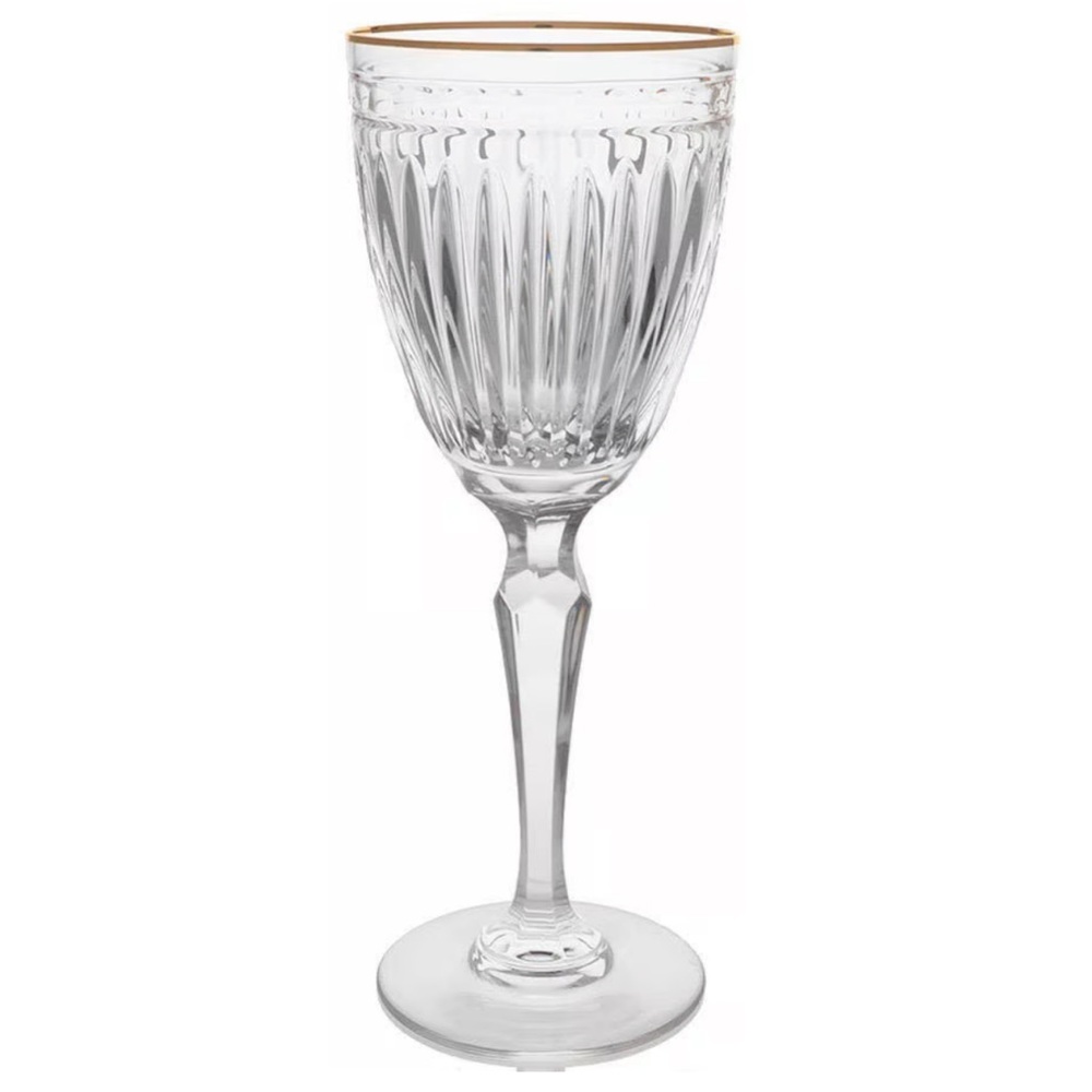 WATERFORD CRYSTAL Wine Glass
Pair - Hanover Gold *VINTAGE* (2)